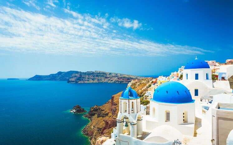 View on a greek city at the sea