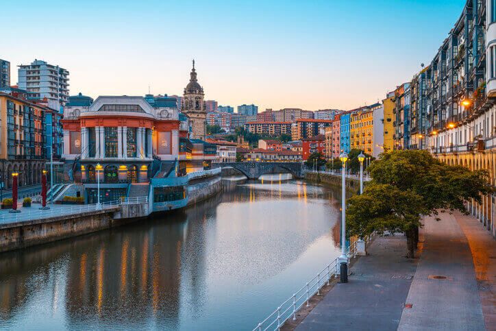 Old town of Bilbao in Spain