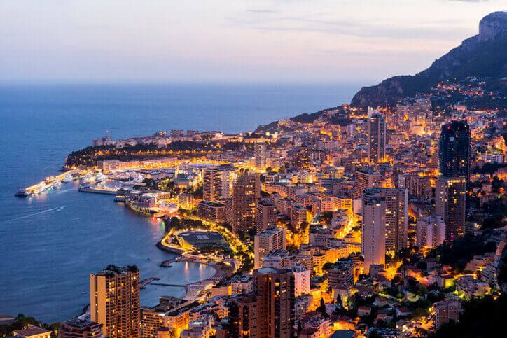 Monaco harbour at twilight