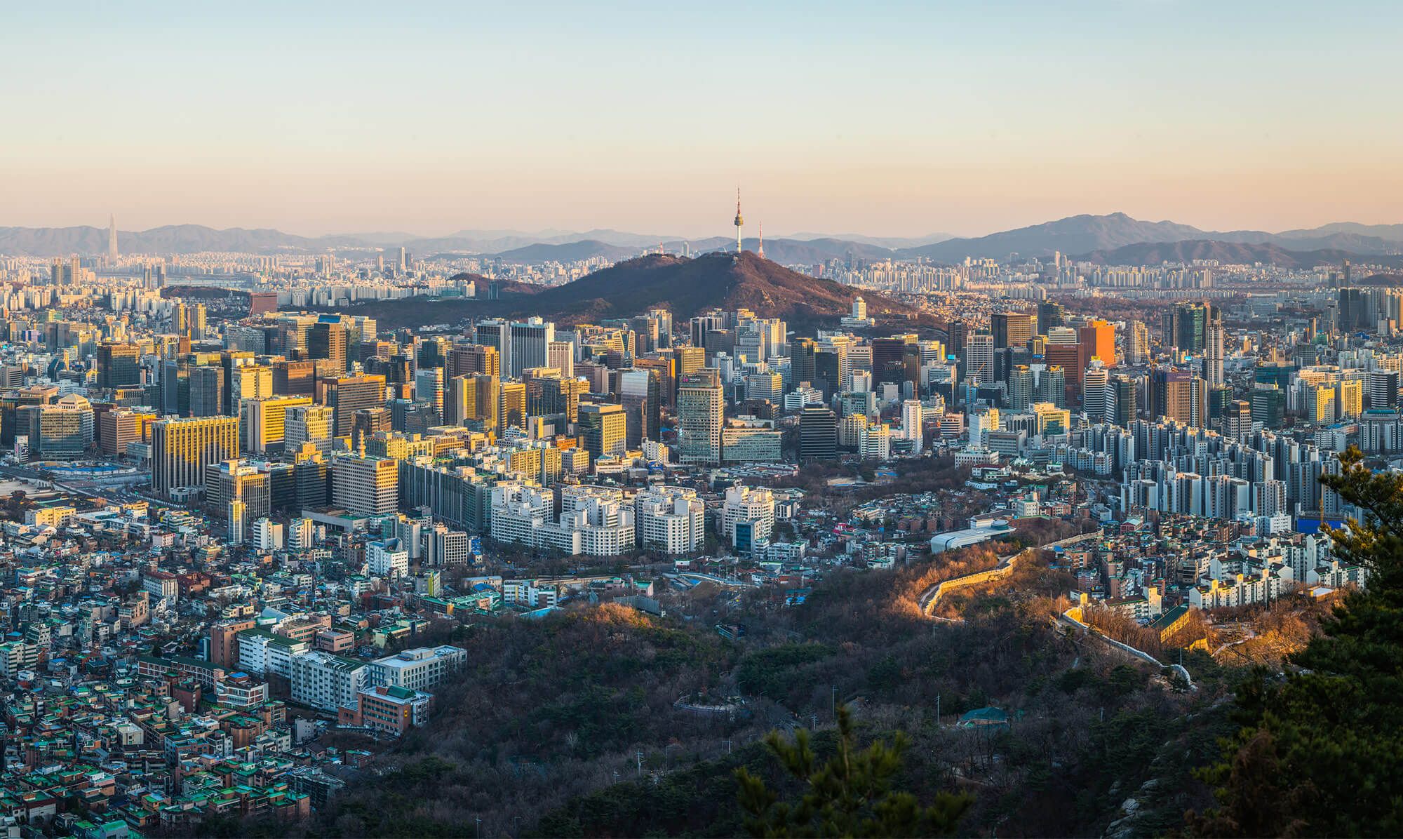 E-Invoice South Korea Seoul-sunset-crowded-skyscraper