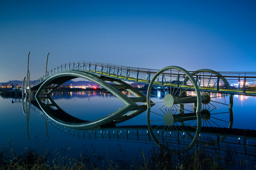 Night view of bicycle bridge in Siheung, Gyeonggi province KVD702
