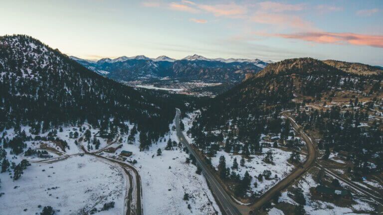 Colorado mountains and road