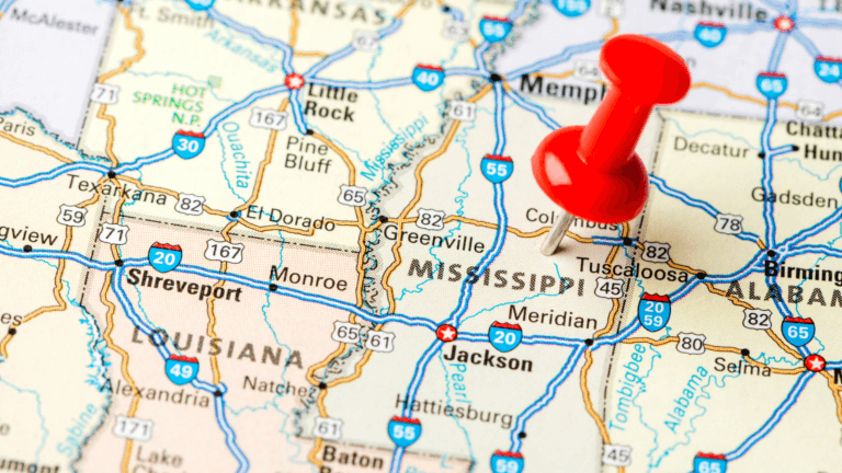 Mississippi state map