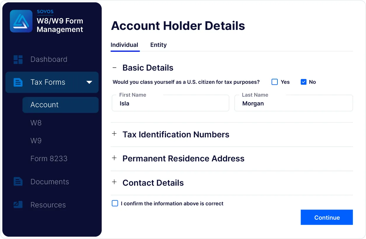 W8/W9 Management | Sovos