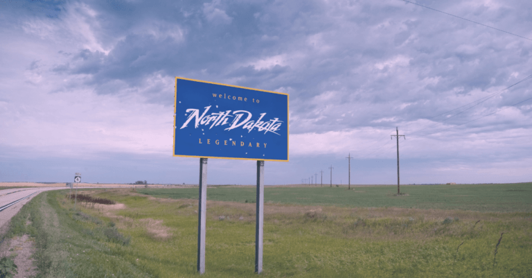 welcome to north dakota sign