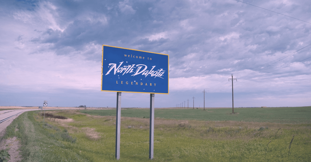 welcome to north dakota sign